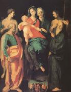 Jacopo Pontormo The Virgin and Child with Four Saints and the Good Thief with (mk05) Spain oil painting artist